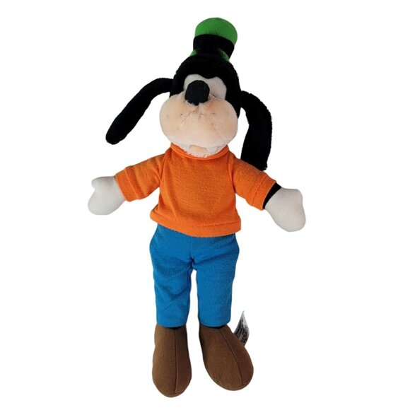 2/$15 Disneyland Parks Goofy Plush Soft Doll 14" Floppy Green Hat Pants Vintage - Picture 6 of 10